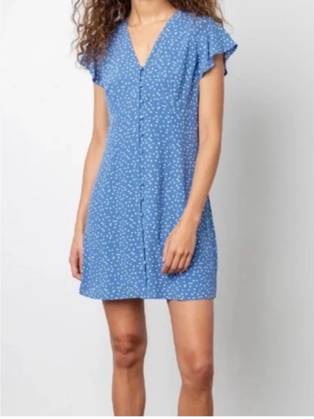 Rails Helena Blue Wisteria Flutter Sleeves Blue Mini Dress Cottagecore Large